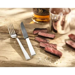 Robbe & Berking Steakmesser Frozen Black Riva 925 Sterlingsilber