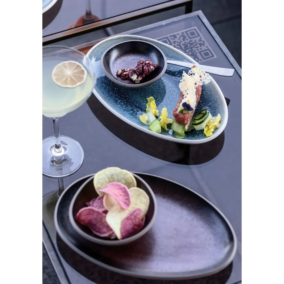 Rosenthal Platte 33 cm Junto Aquamarine