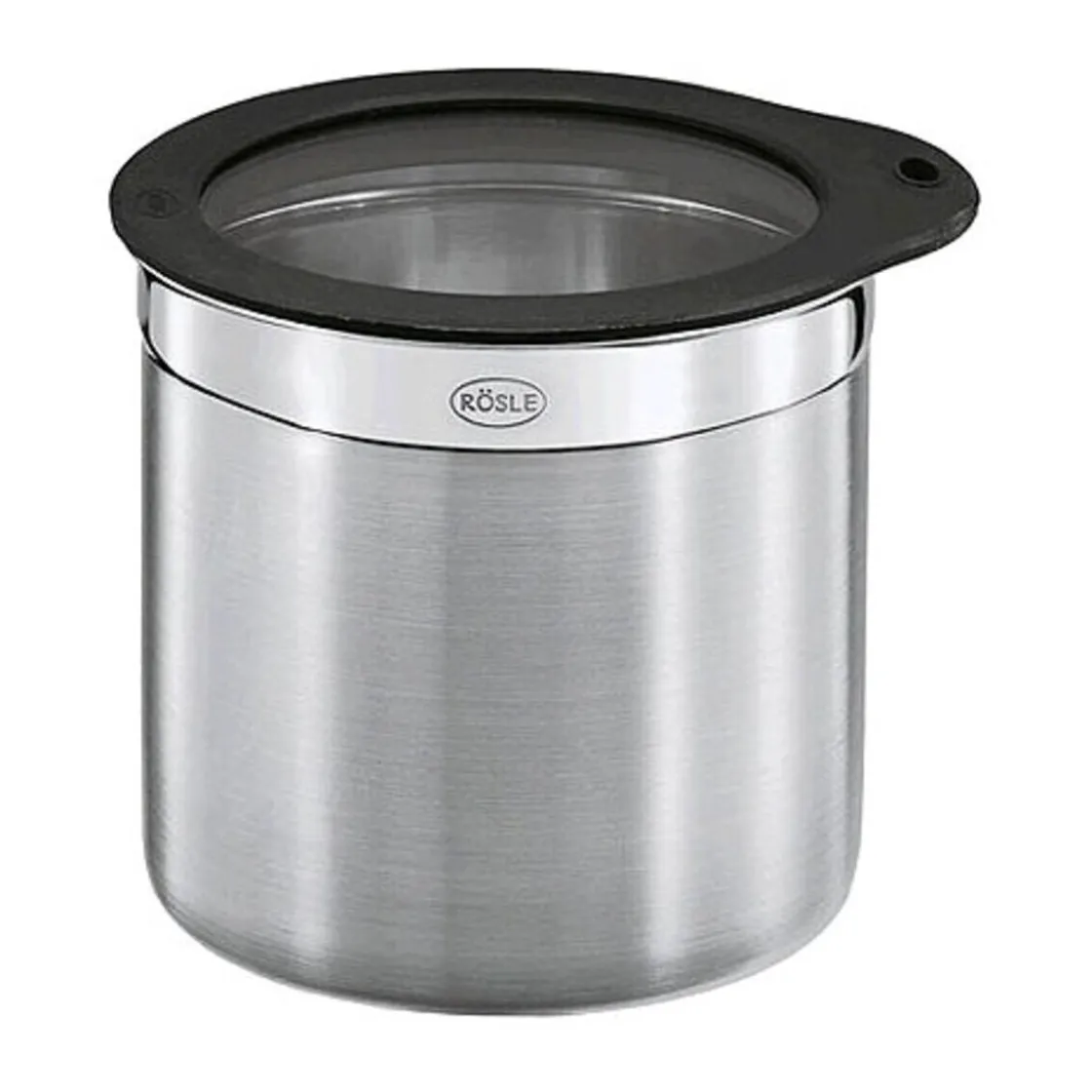 Kaffeedosen<Rösle Dose Ø 12cm Höhe 12cm Edelstahl m. Frischhaltedeckel