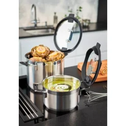 Rösle Kochtopf 24cm mit Silikonranddeckel SILENCE PRO