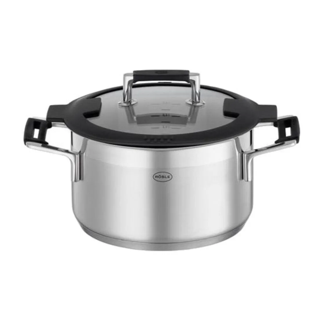 Rösle Kochtopf 20cm mit Silikonranddeckel SILENCE PRO