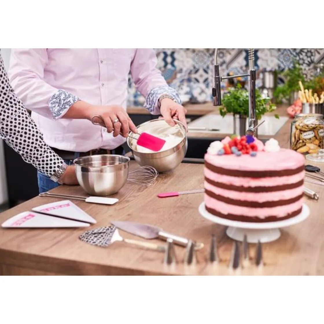 Rösle Teigschaber schmal 26 cm Pink Charity Edition pink