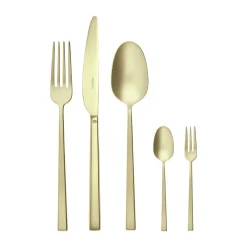 Sambonet Besteck-Set 60-tlg. Rock Antique PVD Champagne