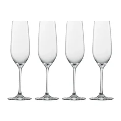 Silvesterparty<Schott Zwiesel Sektglas 4er-Set Forté mit Moussierpunkt klar