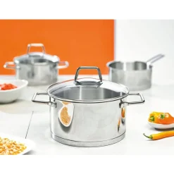 Kochwelt Entdecken|Töpfe<Schulte-Ufer Fleischtopf 20 cm Edelstahl Wega mit Glasdeckel