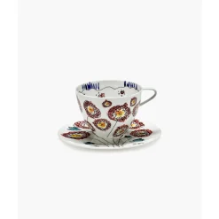 Serax Cappuccinotasse mit Untere 8 cm Midnight Flowers Anemone Milk