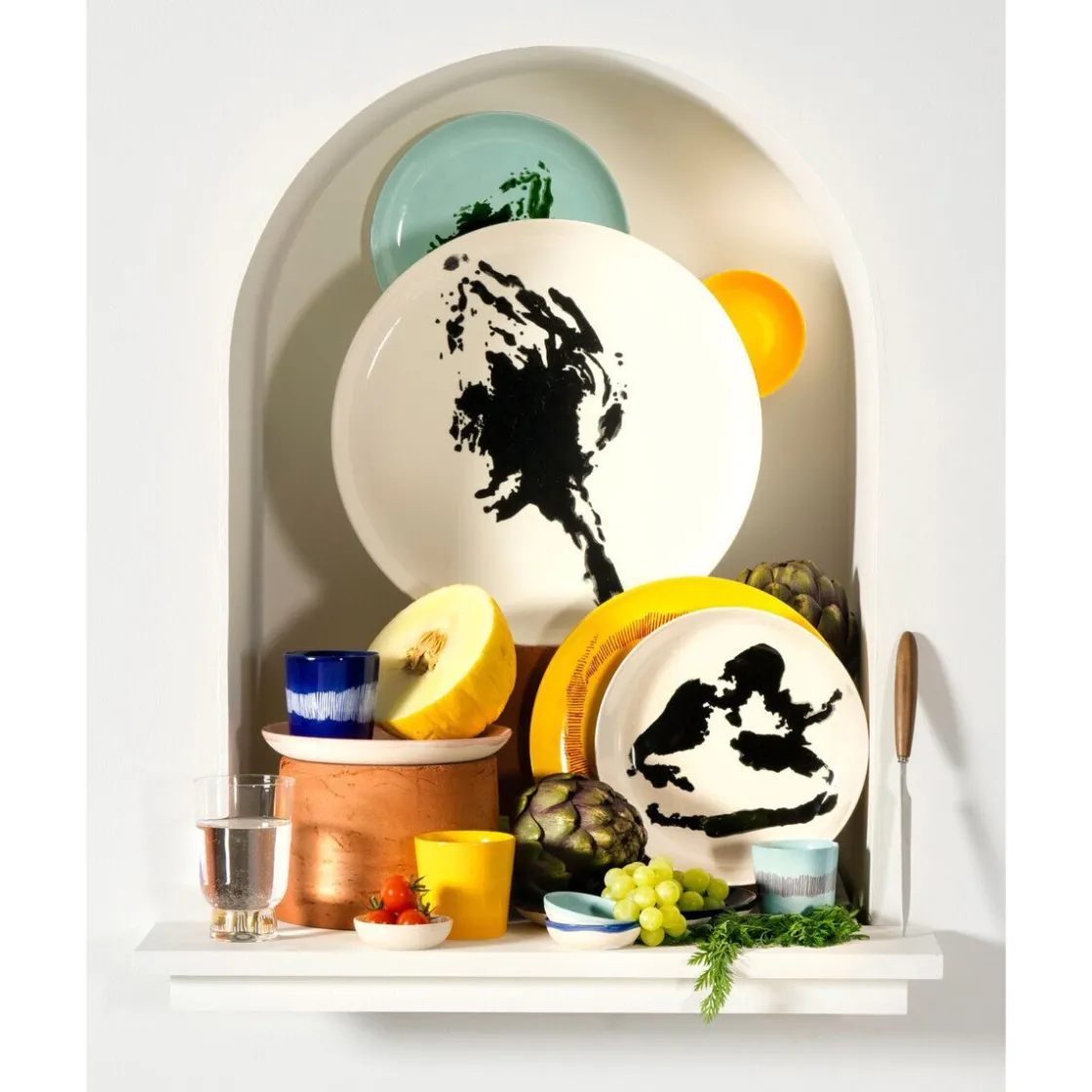 Serax Espressotasse 0,15 l Feast blau/weiße Streifen