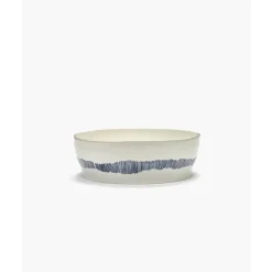 Schalen<Serax Salatschüssel 28 cm Feast weiß/blaue Streifen