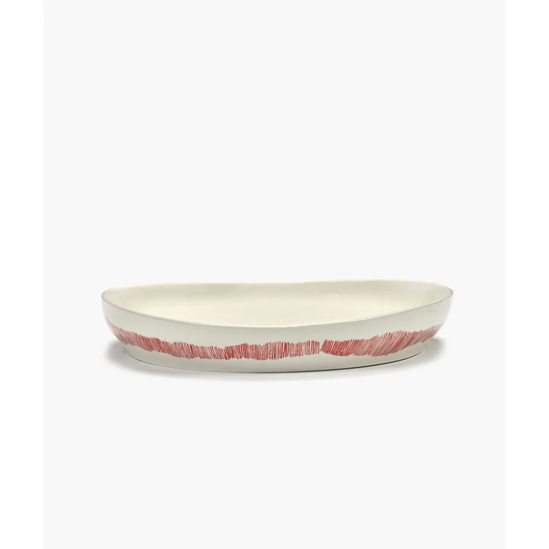 Serax Servierplatte M 36 cm Feast weiß/rote Streifen