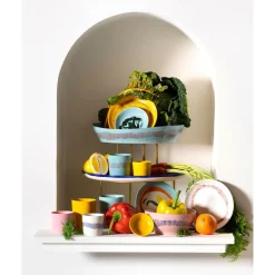 Serax Servierplatte M 36 cm Feast weiß/rote Streifen