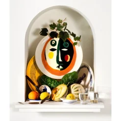 Serax Servierplatte mit Gesicht 1 35 cm Feast bunt