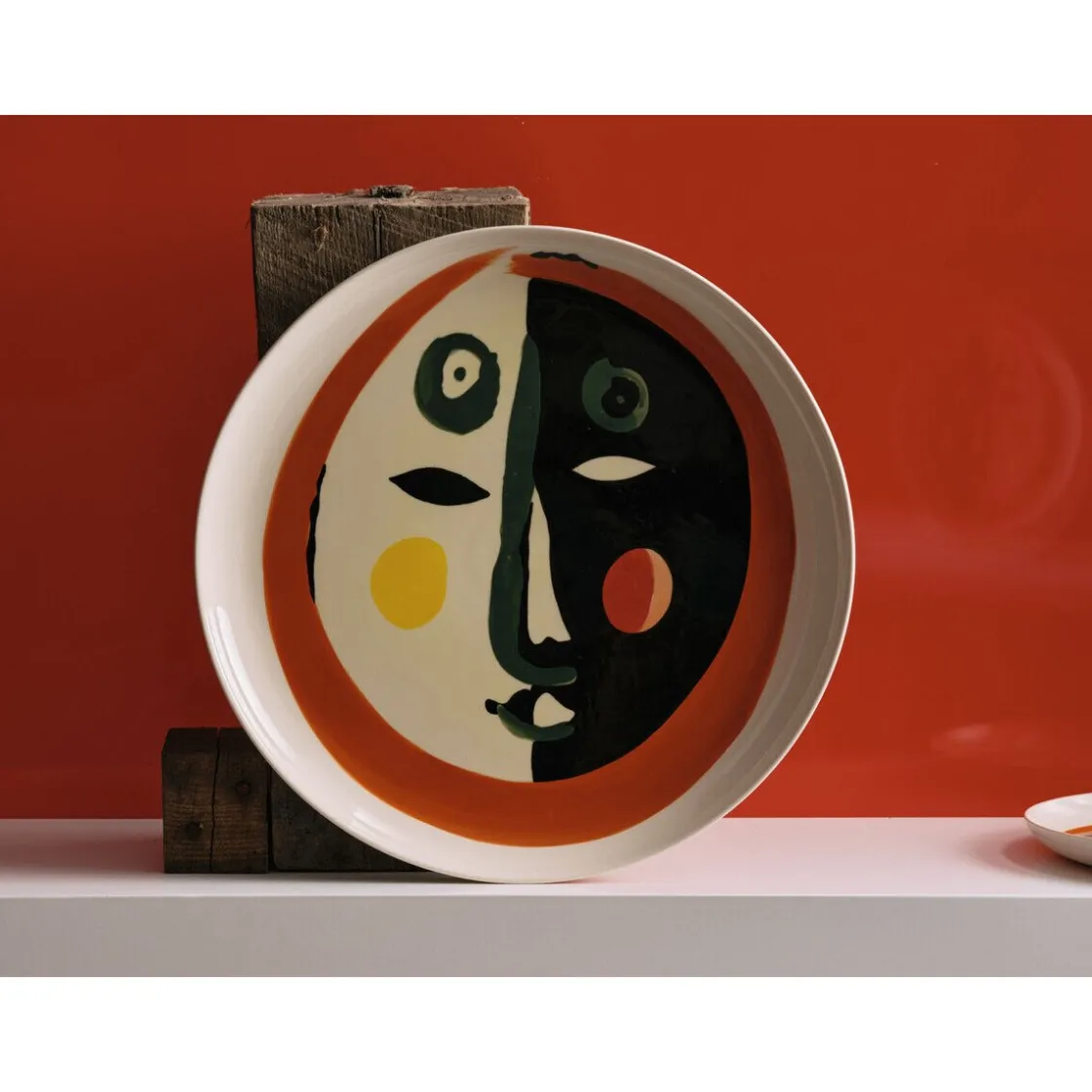 Serax Servierplatte mit Gesicht 1 35 cm Feast bunt