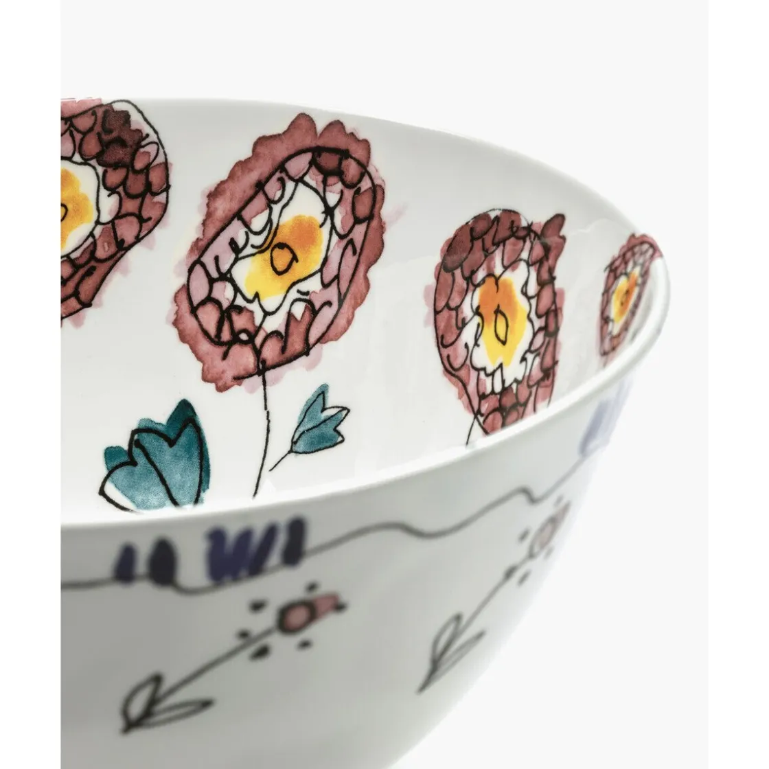 Serax Servierschüssel 22 cm Midnight Flowers Anemone Milk