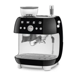 Kaffeemaschinen<Smeg Espressomaschine mit Mahlwerk EGF03 2 Tassen 1650 50’s Style schwarz