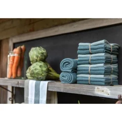 Küchentextil<Solwang Wischtücher 3er-Pack antikblau kombi