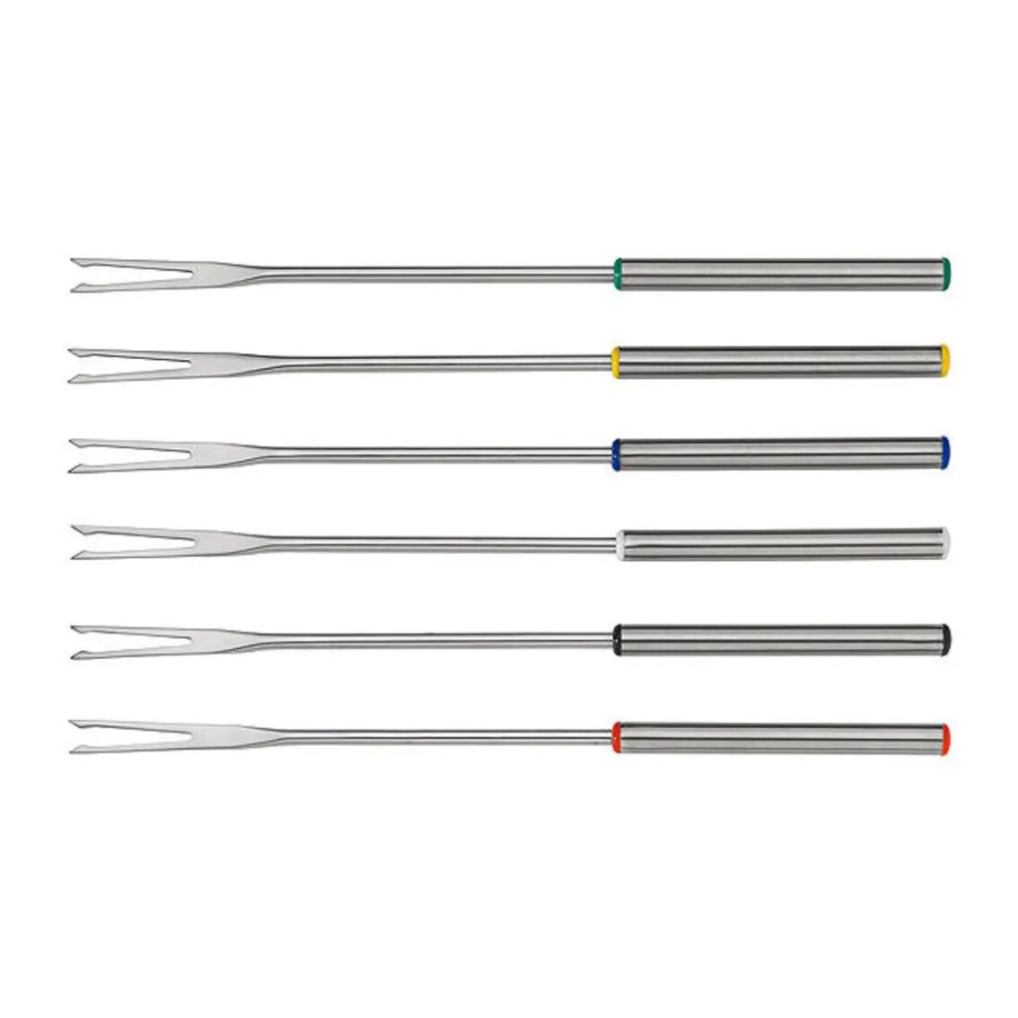 Fonduegabeln|Silvesterparty<Spring Fleischfonduegabeln 6er-Set Fun silber