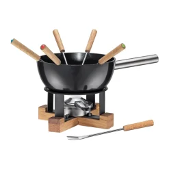 Fondue<Spring Käsefonduegarnitur 23 cm Lausanne schwarz