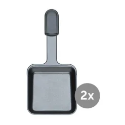 Kochwelt Entdecken<Spring Raclette-Pfännchen zu Raclette Pizza für 6 2er-Set anthrazit