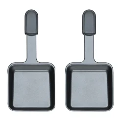 Kochwelt Entdecken<Spring Raclette-Pfännchen zu Raclette Pizza für 6 2er-Set anthrazit