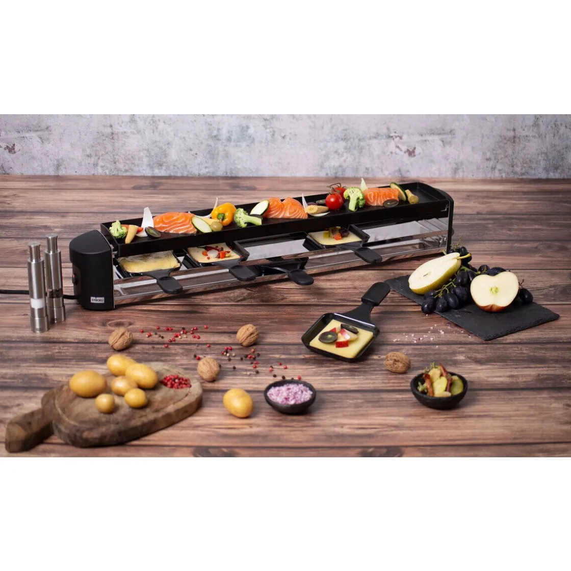 Stöckli Raclette Cheeseboard Six für 6 68 cm anthrazit