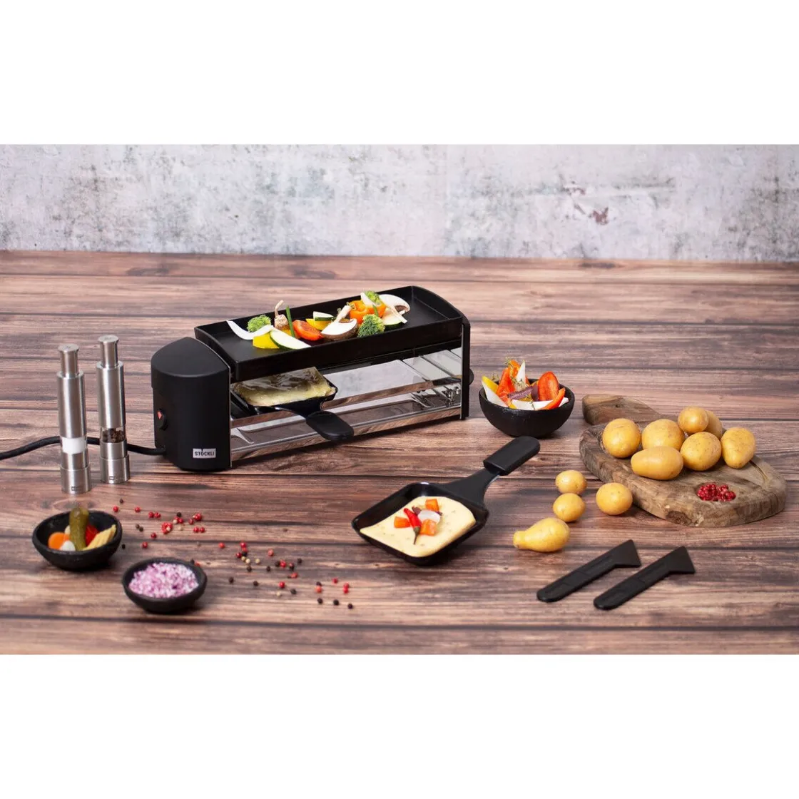 Stöckli Raclette Cheeseboard Twin für 2 35 cm anthrazit