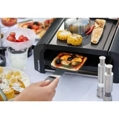 Stöckli Raclette PizzaGrill für 4 33x24x13 cm anthrazit