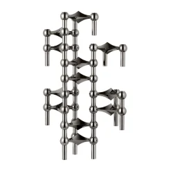 Stoff Nagel Kerzenständer 7 cm schwarz chrom