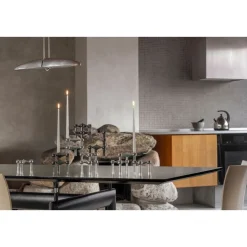 Weihnachten|Weihnachtskerzen<Stoff Nagel Kerzenständer 3er-Set chrom