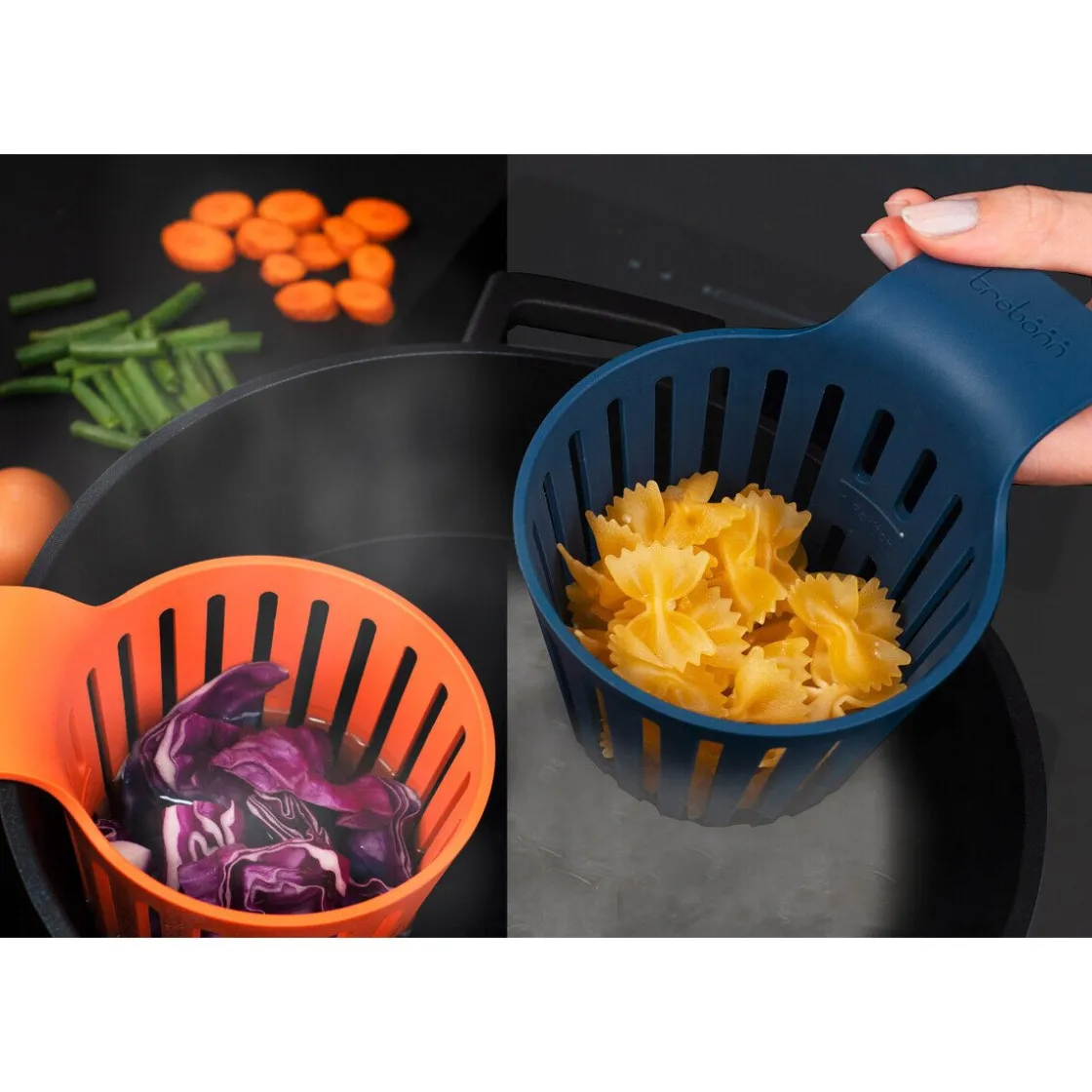 Trebonn Garkörbchen 3er-Set Cookin’Pods mehrfarbig