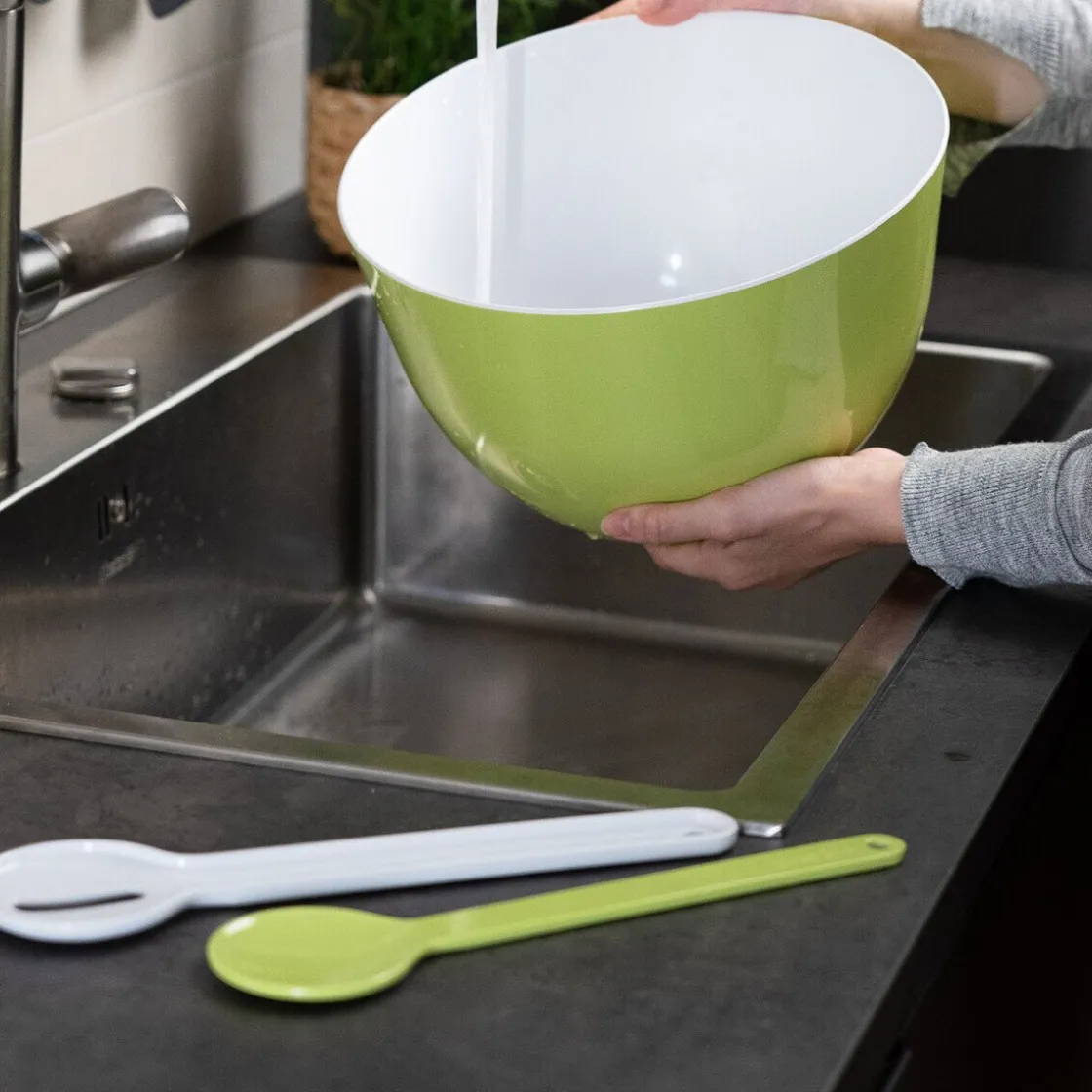 Salat Zubehör<Trebonn Salatbesteck 2-tlg. Nest & Serve green/white