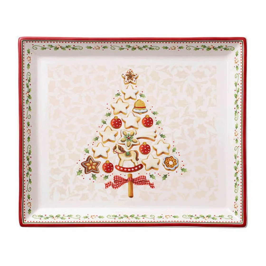 Weihnachtsbäckerei|Weihnachtsbäckerei<Villeroy & Boch Gebäckplatte 27x22,5 cm rechteckig Winter Bakery Delight Neue Form 2016