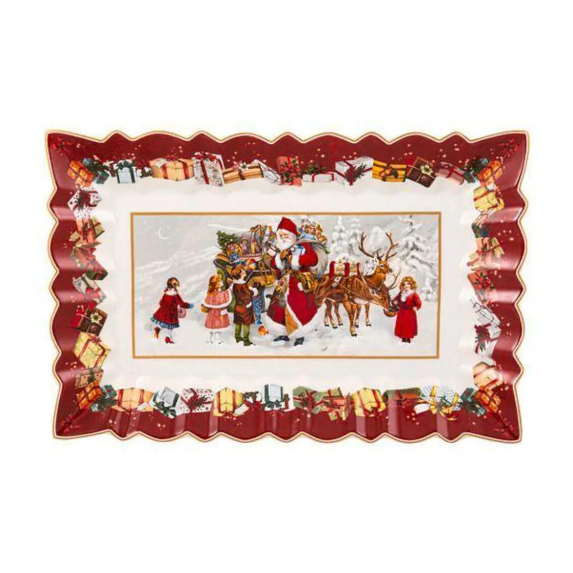 Kochwelt Entdecken<Villeroy & Boch Kuchenplatte 35x23 cm Toy’s Fantasy Santa und Kinder