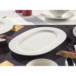Servierplatten<Villeroy & Boch Platte oval 35cm White Pearl