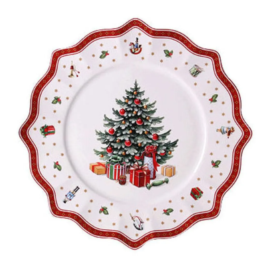 Weihnachten<Villeroy & Boch Platzteller 35 cm Toy's Delight rot/weiß