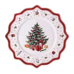 Weihnachtsgeschirr<Villeroy & Boch Platzteller 35 cm Toy's Delight rot/weiß