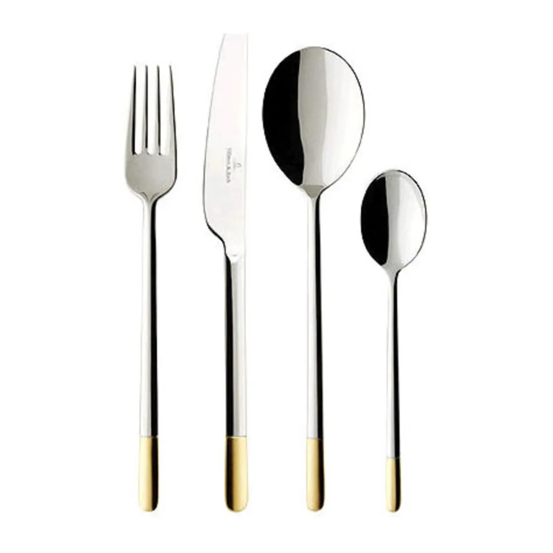 Besteck Set 12 Personen<Villeroy & Boch Tafelbesteck 113tlg.Lunch Ella teilvergoldet