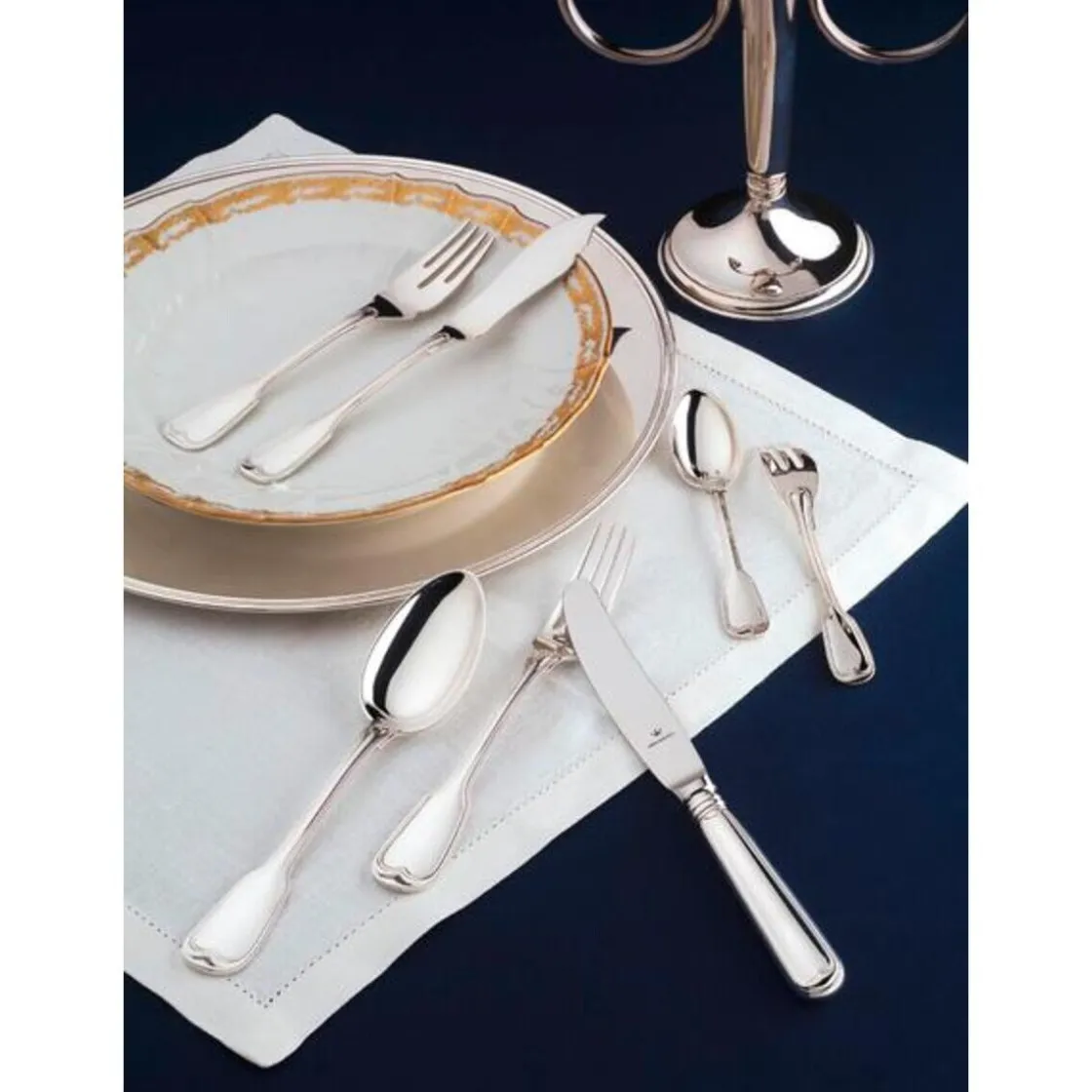 Echtsilber Besteck<Wilkens Kuchengabel 15 cm Augsburger Faden 925 Sterlingsilber