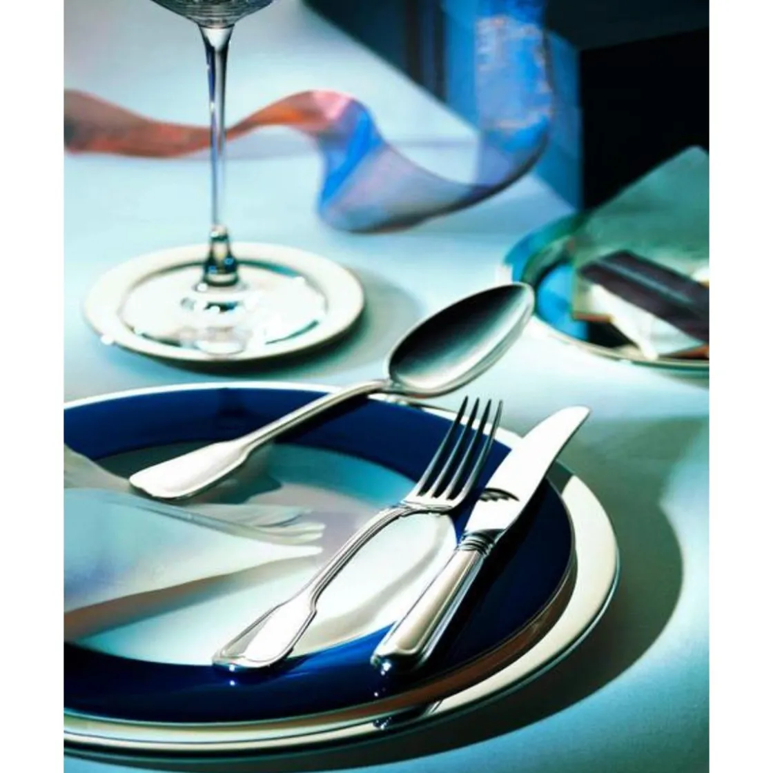 Echtsilber Besteck<Wilkens Menümesser 23 cm Augsburger Faden 925 Sterlingsilber