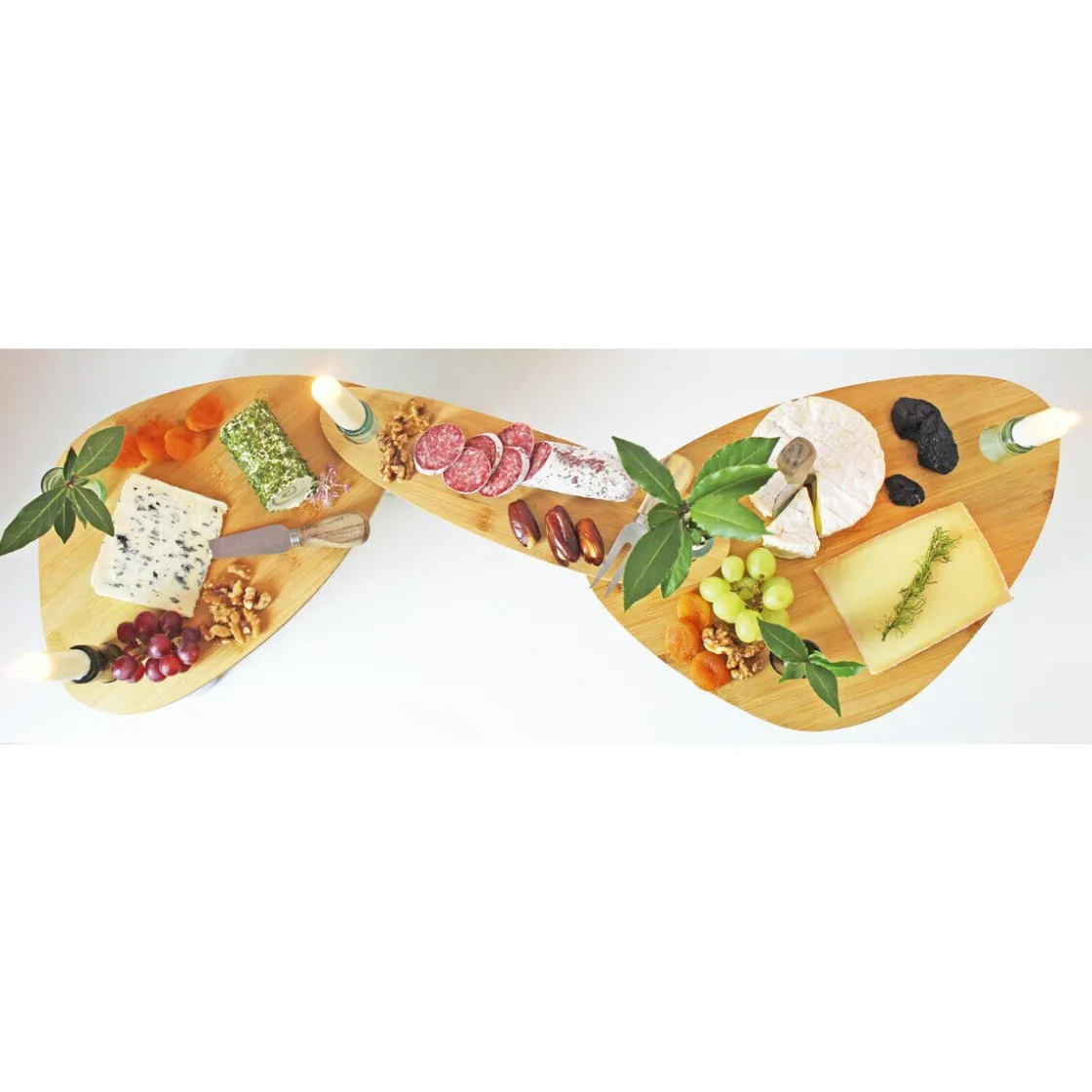 Servierplatten<Winkee Bottle Boards 3-tlg. Bambus