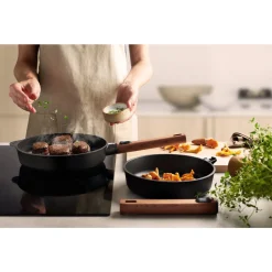 Pilzküche<Woll Guss-Flachpfanne 24 cm Eco Logic QXR schwarz